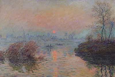 Sun Setting over the Seine at Lavacourt. Winter Effect by Claude Monet